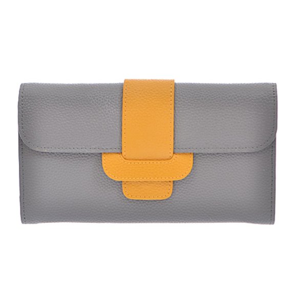 TAN LEATHER TWO TONE WALLET OR CLUTCH - Picture 15 of 16